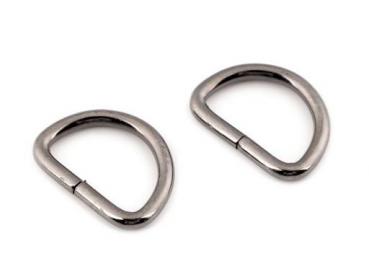 Metall-D-Ring 20 mm Breite Nickel-Schwarz
